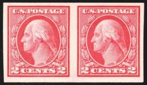 459, Mint NH 2¢ XF Imperforate Coil Pair - PFC Certificate * Stuart Katz