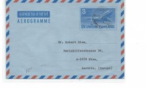 Thailand 3B Aerogramme to Austria with message Copy 2 (76bdb)