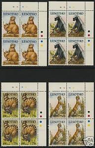 Lesotho 655-8 Plate Blocks MNH Animals, Small Mammals