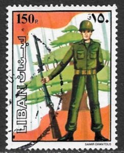LEBANON 1984 150p SOLDIER From DEFENSE Issue Scott No 486 VFU