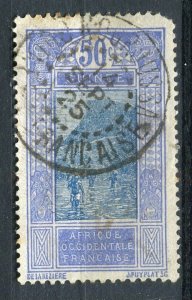 FRENCH COLONIES; GUINEA early 1900s pictorial issue used 50c. POSTMARK