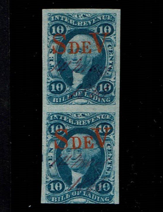 Scott #R32a F/VF-Vertical imperforate pair. SCV - $300.00