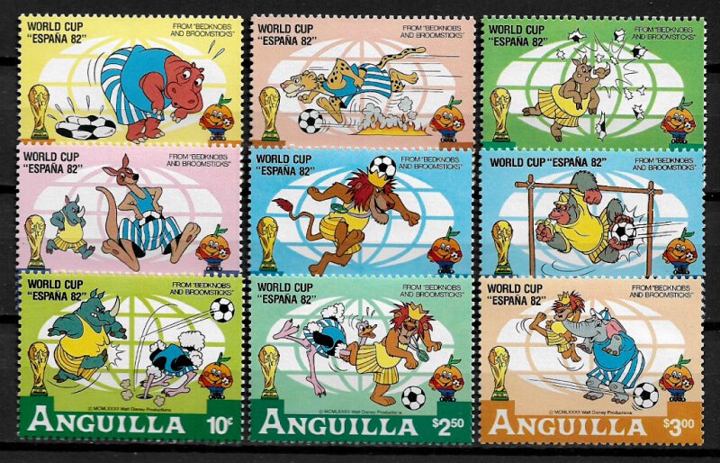 Anguilla #492-500 MNH Set - Disney - World Cup Soccer