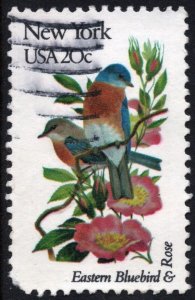 SC#1984A 20¢ State Birds & Flowers: New York; Perf 11¼ x 11 (1982) Used