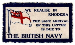 (I.B) Rhodesia Cinderella : Safe Arrival Label (Royal Navy)