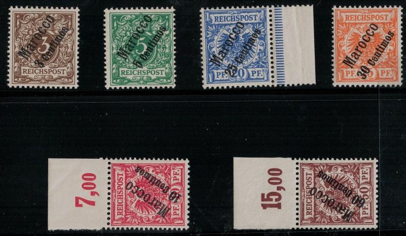 German Morocco 1-6 1899 MNH SCV$ 212.00 Set
