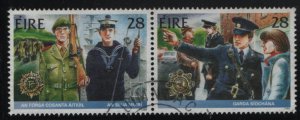 Ireland 1988 used Sc 723, 726 28p Garda Siochana (police), FCA, Slua Muiri Pa...