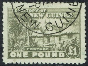 NEW GUINEA 1925 HUT 1 POUND USED/CTO