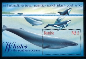 [99774] Namibia 1998 Marine life whales Joint issue S-Africa Norfolk Sheet MNH