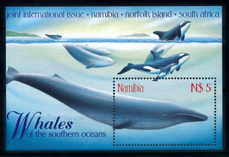 [99774] Namibia 1998 Marine life whales Joint issue S-Africa Norfolk Sheet MNH