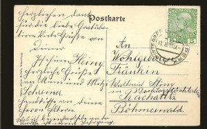 Austria SC#113 on PM Winterberg Postcard Used