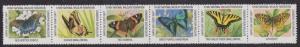 National Wildlife Federation Strip of 6 Diff 1997 Wildlife Stamps  I Combine S/H