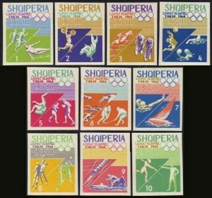 Albania 754-764 perf,imperf,MNH.Michel 859/879,Bl.26 A,B. Olympics Tokyo-1964.