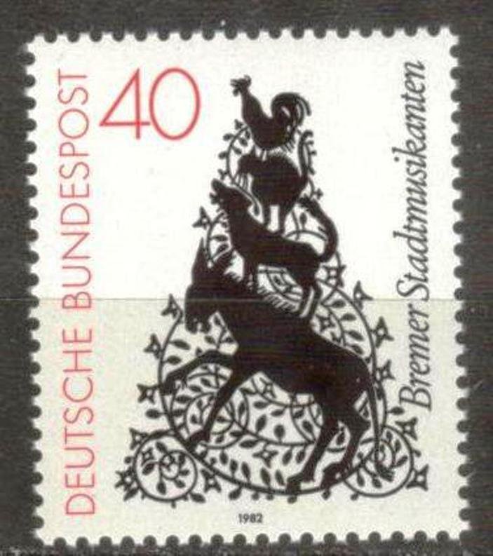 Germany 1982 Fairy Tales Music Bremen Town Musicians Donkey Dog Cat MNH