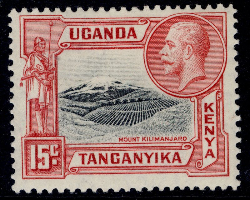 KENYA UGANDA TANGANYIKA GV SG113, 15c black & scarlet, LH MINT.