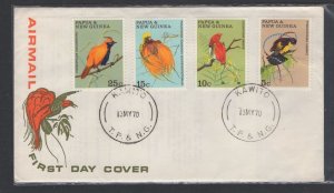 Papua New Guinea #301-04 (1970 Birds set) unaddressed cachet FDC #2