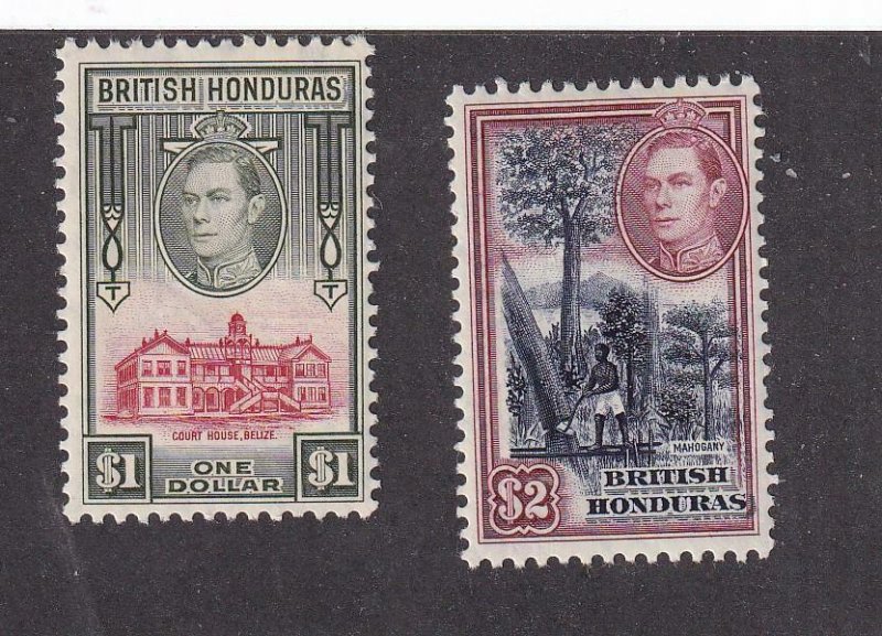 BRITISH HONDURAS # 124-125 VF-MLH KGV1 HIGH VALUES CAT VALUE $38.50