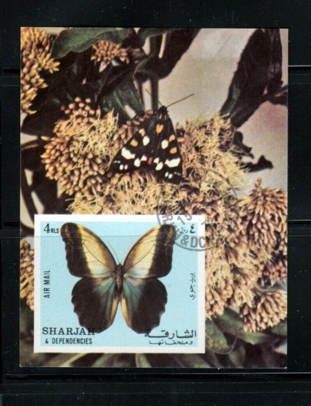 Amazing Butterfly - Imperf. Souvenir Sheet Sharjah u26