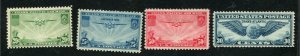 #C20-C22 —'CHINA CLIPPER' AIRMAILS - MINT +C24 'WINGED GLOBE'