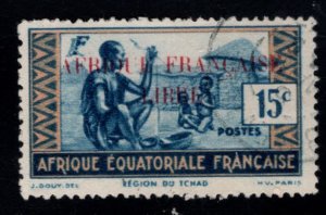 French Equatorial Africa Scott 86 Used 1941 LIBRE Overprint stamp