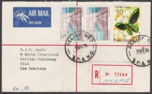 PAPUA NEW GUINEA 1975 Registered cover ex OKAPA - Relief No.9 cds...........M486