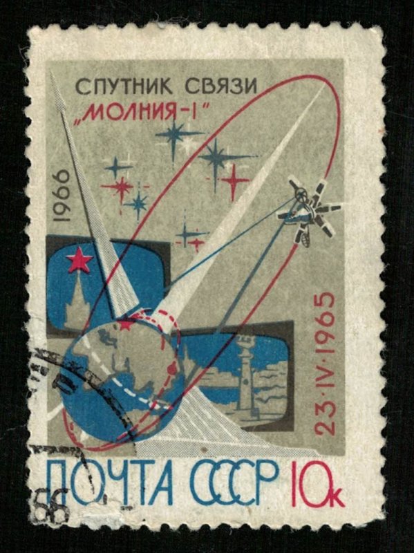Communication satellite Molniya-1 04/23/1965, Space, 1965 (T-8082)