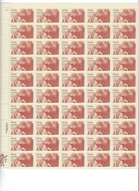 Catalog # 2011 Sheet of 50 Stamps Aging
