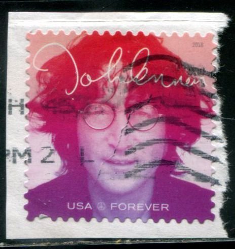 5313 (50c) John Lennon SA,  used on paper