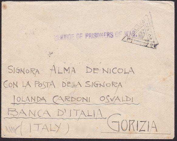 INDIA 1942 P.O.W. cover to Italy ex Camp 11 Passed Censor................6468