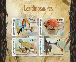 Dinosaurs Stamps Niger 2016 MNH Prehistoric Animals Psittacosaurus 4v M/S