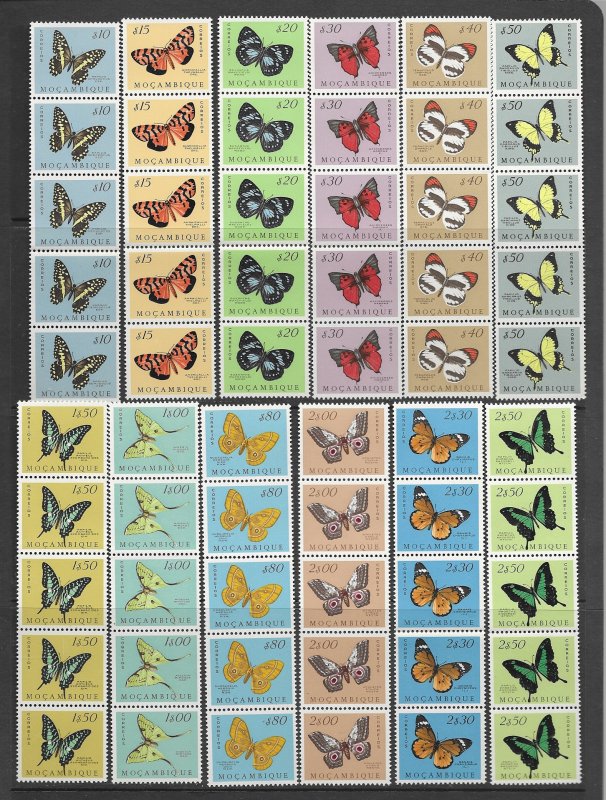 Mozambique Butterflies 364-75 MNH x 5, vf see desc. 2019 CV$123.75