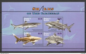 Antigua & Barbuda Marine Life Sharks #4759-62 Kb ** Pm046