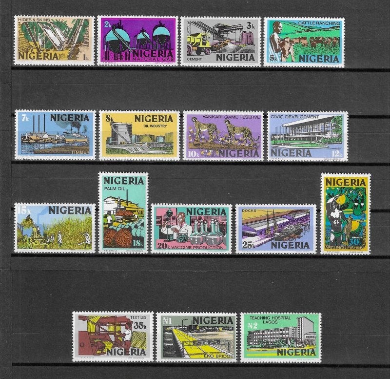 NIGERIA 1973/74 SG 290/306 MNH