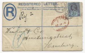 Great Britain Michel #EU14 Scott #114 Registered Letter 1891