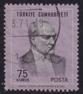 Turkey - 1970 - Scott #1837 - used - Atatürk