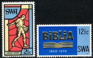 1970 South West Africa SWA Bible Society set Sc# 331 332 MLH CV: $6.85