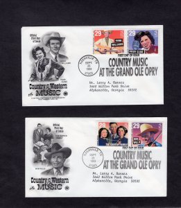 2771-2774 Country Music, set/2 FDC ArtCraft/PCS addressed