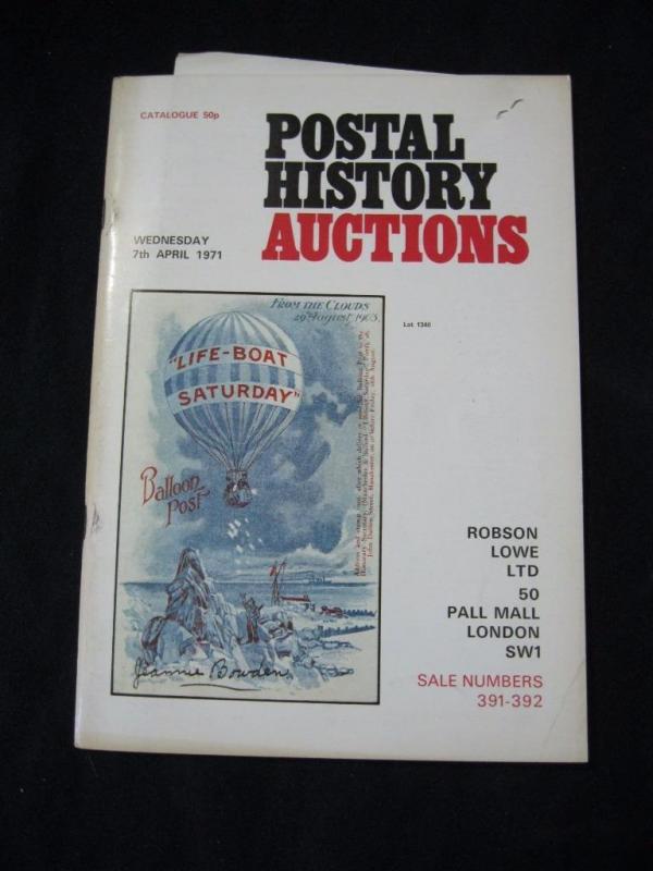 ROBSON LOWE POSTAL HISTORY AUCTION CATALOGUE 1971