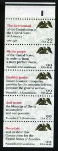 US Stamp #2359a - MNH Constitution Preamble Booklet Pane / 5