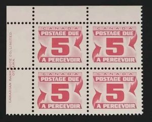 Canada J32a Plate Block UL VF MNH