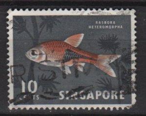 Singapore 1962 - Scott 57 used - 10c, Fish 