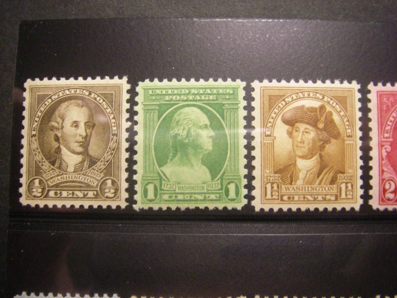 Scott 704 - 715, Washington Bicentennial Issue, Complete set, MNH Beauties