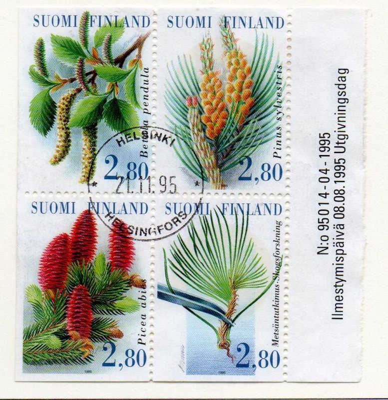 Finland Sc 969a 1995 Forestry Congress stamp booklet pane used