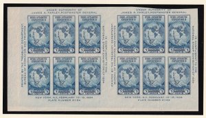 1935 Byrd Antarctic Sc 768 Farley imperf block of 12 with vertical gutter (G3