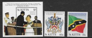 St Kitts 232-34  1988 set VF NH