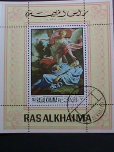 ​RAS AL KHAIMA -AIRMAIL-WORLD FAMOUS PAINTING  CTO- S/S FANCY CANCEL VERY FINE