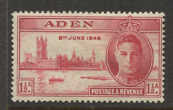 STAMP STATION PERTH Aden #28 Peace Issue 1946 MLH CV$0.25.