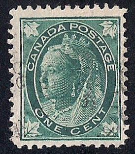 Canada #67 1 cent 1897 Queen Victoria Stamp used F-VF 