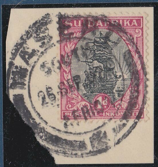 BASUTOLAND 1933 Sth Africa 1d  MASERU cds on piece..........................N403