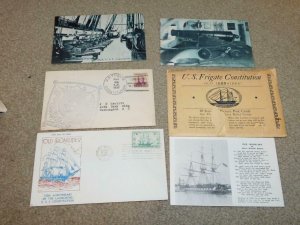 US FRIGATE CONSTITUTION OLD IRONSIDES  2 COVERS & 12 POSTCARDS +  HOLDER